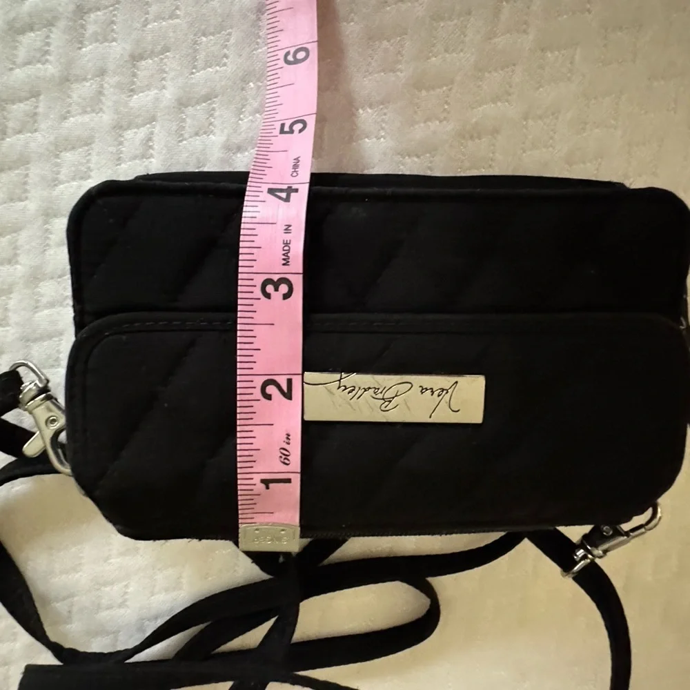 Vera Bradley Black Quilted Crossbody Wallet Bag